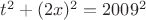 $t^2+(2x)^2=2009^2$