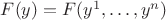 $F(y)=F(y^1,\dots,y^n)$