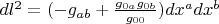 $dl^2=( -g_{ab}+\frac{ g_{0a} g_{0b} }{ g_{00} } )dx^adx^b$
