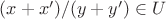 $(x + x')/(y + y') \in U$