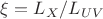 \xi = L_X / L_{UV}