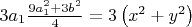 $3{{a}_{1}}\frac{9a_{1}^{2}+3{{b}^{2}}}{4}=3\left( {{x}^{2}}+{{y}^{2}} \right)$
