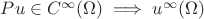 $Pu \in C^\infty(\Omega)\implies u\inC^\infty(\Omega)$