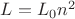 $L = L_0 n^2$