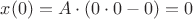 $x(0)=A\cdot(0\cdot0-0)=0$