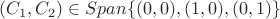 $(C_1, C_2)\in Span\{(0, 0), (1, 0), (0, 1)\}$