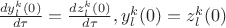 $\frac{d y_l^k(0)}{d\tau}= \frac{d z_l^k(0)}{d\tau},y_l^k(0)=z_l^k(0) $