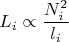 $$L_i \propto \frac{N_i^2}{l_i}$$