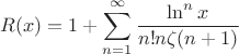$$R(x) = 1+\sum\limits_{n=1}^{\infty}\frac{\ln^n x}{n! n \zeta(n+1)}$$