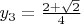 $y_3=\frac{2+\sqrt2}{4}$
