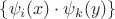 $\{\psi_i(x)\cdot\psi_k(y)\}$