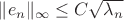 $\| e_n \|_{\infty} \leq C \sqrt{\lambda_n}$