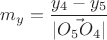 $m_y=\dfrac{y_4-y_5}{|\vec{O_5O_4}|}$