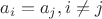 $a_i=a_j , i\neq j$