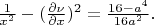 $\frac{1}{x^2}-(\frac{\partial \nu}{\partial x})^2=\frac{16-a^4}{16a^2}.$