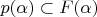 $p(\alpha)\subset F(\alpha)$