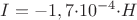 $I = -1,7{\cdot}{{10}^{-4}}{\cdot}H$