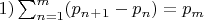 $1)\sum_{n=1}^{m}(p_n_+_1-p_n)=p_m$