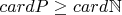 $cardP \ge card\mathbb_{N}$