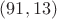 $(91,13)$