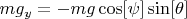 $m g_y=-m g\cos[\psi] \sin[\theta] $
