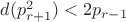 $d(p^2_{r+1}) < 2p_{r-1}$