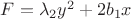$F=\lambda_2y^2+2b_1x$