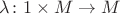 $\lambda \colon 1 \times M \to M$