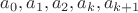$a_0, a_1, a_2, a_k, a_{k+1} $