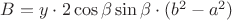 $B=y\cdot2\cos\beta\sin\beta\cdot(b^2-a^2)$