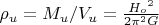 ${\rho }_{u}={M}_{u}/{V}_{u}=\frac{{{H}_{o}}^{2}}{2{\pi }^{2}G}$