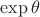 $\exp\theta$