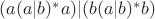$(a(a|b)^*a)|(b(a|b)^*b)$