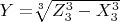 $Y=$\sqrt[3]{Z_3^3-X_3^3}$ $