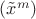 $(\tilde x^m)$