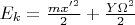$E_k=\frac {mx'^2} 2+\frac {Y\Omega^2} 2$