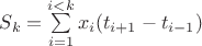 $S_k = \sum\limits_{i = 1}^{i < k} x_i (t_{i + 1} - t_{i - 1})$