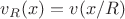 $v_R(x)=v(x/R)$