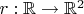$r: \mathbb{R}\to\mathbb{R}^2$