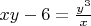 $x y - 6 =\frac {y^3} x$
