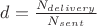 $d=\frac{N_{delivery}}{N_{sent}}$