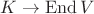$K\to\operatorname{End}V$