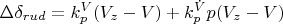 \Delta\delta_{rud} = k_p^V(V_z-V)+k_p^{\dot{V}}p(V_z-V)