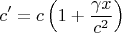 $$c' = c \left( 1 + \frac{\gamma x}{c^2}\right)$$