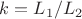 $k=L_1/L_2$