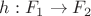 $h:F_1\to F_2$