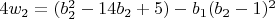 $4 w_2=(b_2^2-14 b_2+5)-b_1 (b_2-1)^2$