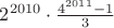 $2^{2010}\cdot{4^{2011}-1\over3}$