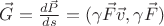 $\vec{G}=\frac {d\vec{P}} {ds}=(\gamma \vec{F}\vec{v},\gamma \vec{F})$ $\vec{G}=\frac {d\vec{P}} {ds}=(\gamma \vec{F}\vec{v},\gamma \vec{F})$