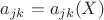 $a_{jk}=a_{jk}(X)$
